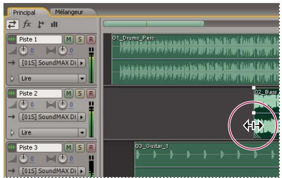 ADOBE AUDITION 3 - Organisation de clips dans le montage - 2