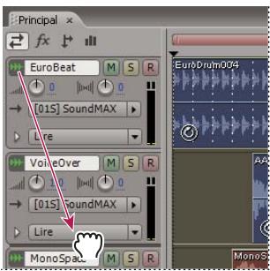 ADOBE AUDITION 3 - Attribution d'un nom à chaque piste et déplacement de pistes - 2