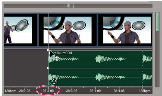ADOBE AUDITION 3 - Accrocher à des trames d'un clip video - 1