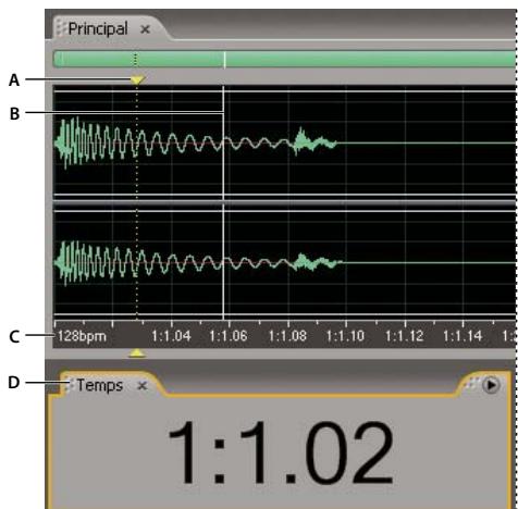 ADOBE AUDITION 3 - Contrôle du temps lors de l'enregistrement et de la lecture - 1