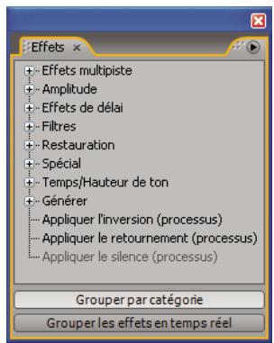 ADOBE AUDITION 3 - Regroupement d'effets dans le panneau Effets - 1