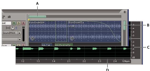 ADOBE AUDITION 3 - Navigation à l'aide d'une barre de défilament ou d'une règle - 1