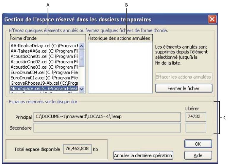 ADOBE AUDITION 3 - À propos des fichiers temporaires - 2