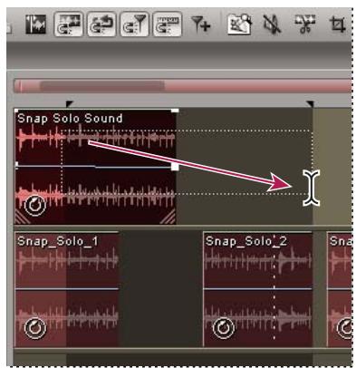ADOBE AUDITION 3 - Réduction ou extension de clips en scélectionnant une plage - 1
