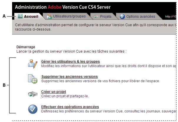 ADOBE BRIDGE - A propos de l'administration du serveur Version Cue - 1