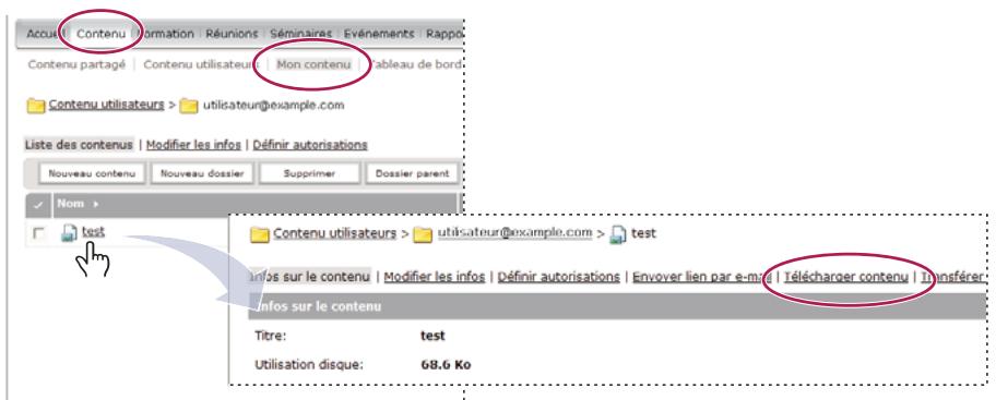 ADOBE CONNECT 8 - Téléchargement de fichiers depuis la bibliothèque de contenu - 1