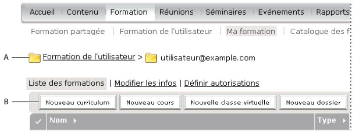 ADOBE CONNECT 8 - Recherche de l'emplacement d'un curriculum - 1
