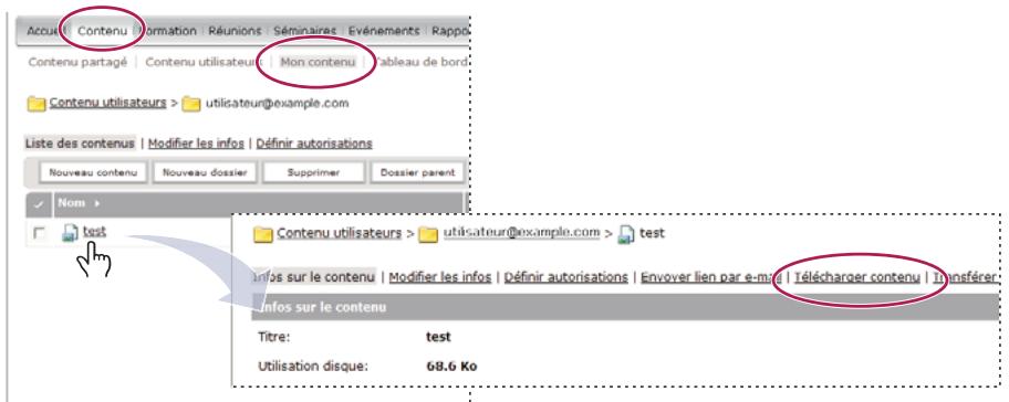 ADOBE CONNECT 9 - Téléchargement de fichiers depuis la bibliothèque de contenu - 1