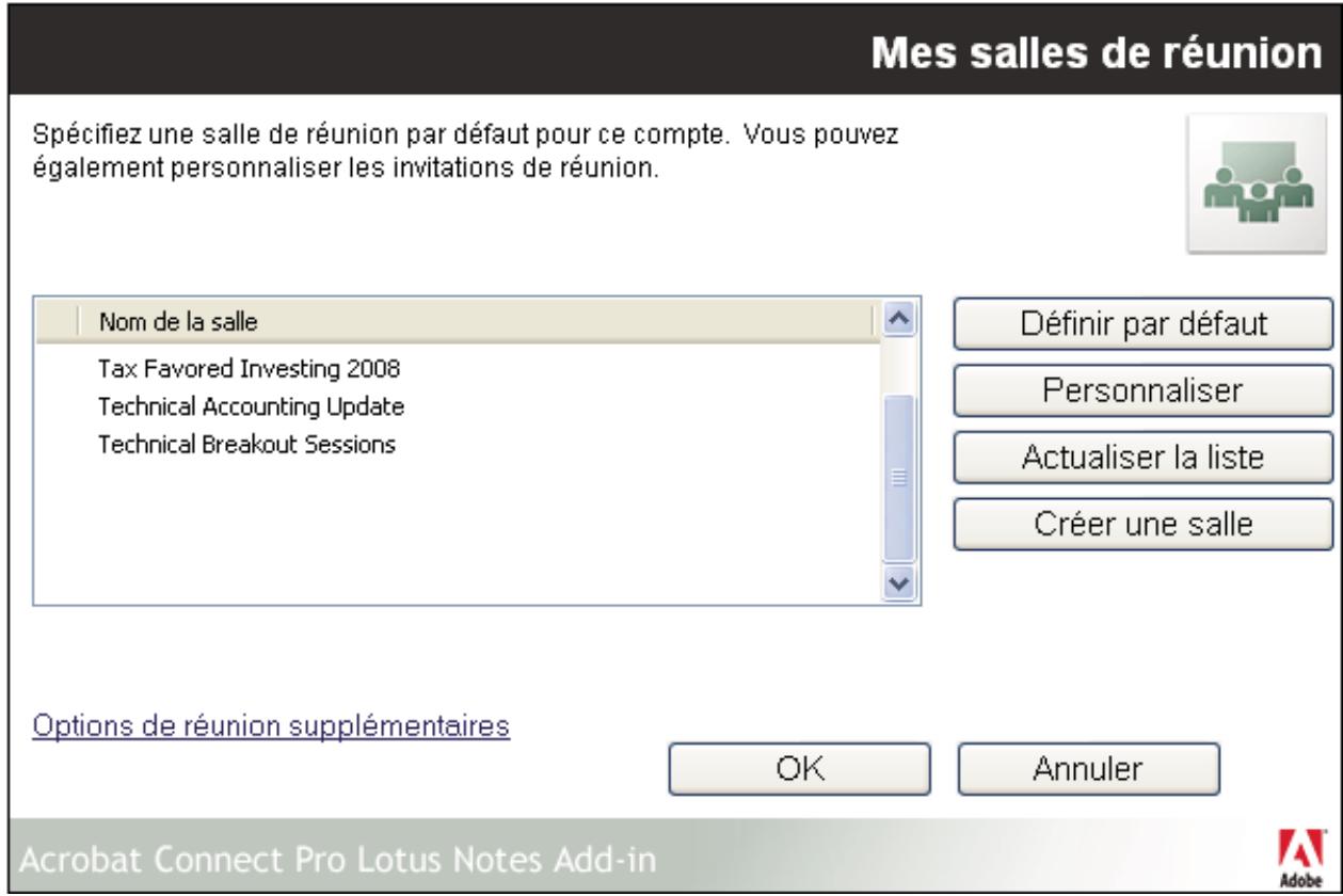 ADOBE CONNECT PRO 7.5 LOTUS - Configuration de la salle de réunion par défaut - 1