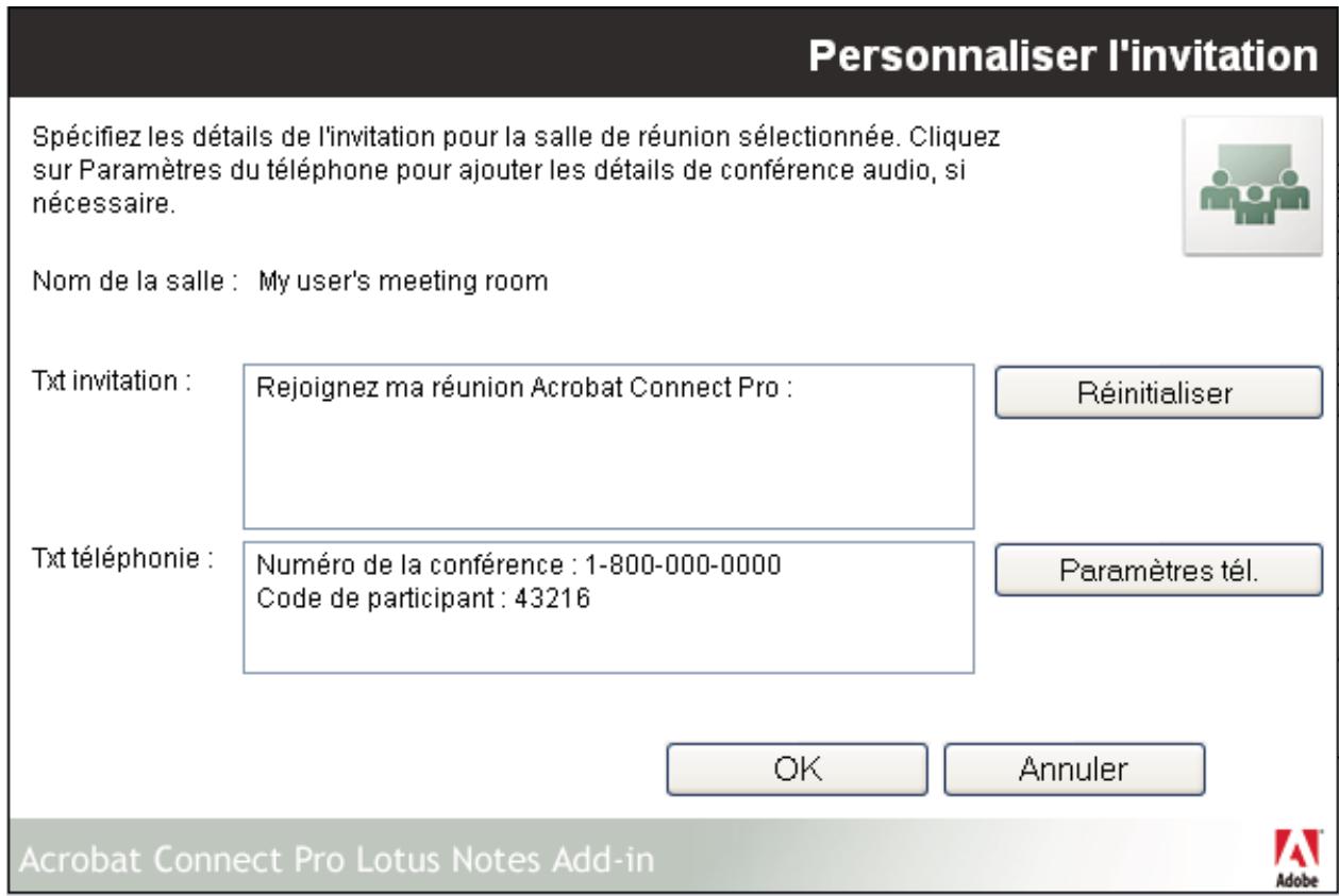 ADOBE CONNECT PRO 7.5 LOTUS - Personnalisation des informations détaillées d'une salle de réunion - 1