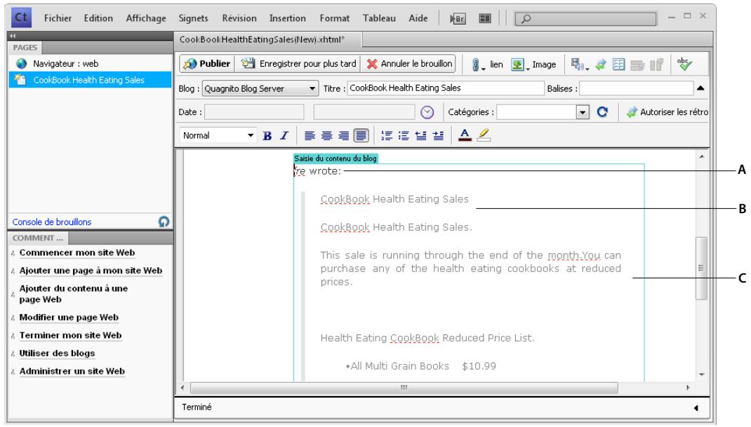 ADOBE CONTRIBUTE 6.5 - Saisie de contenu dans un blog à partir d'applications Microsoft Office (Windows uniquement) - 4