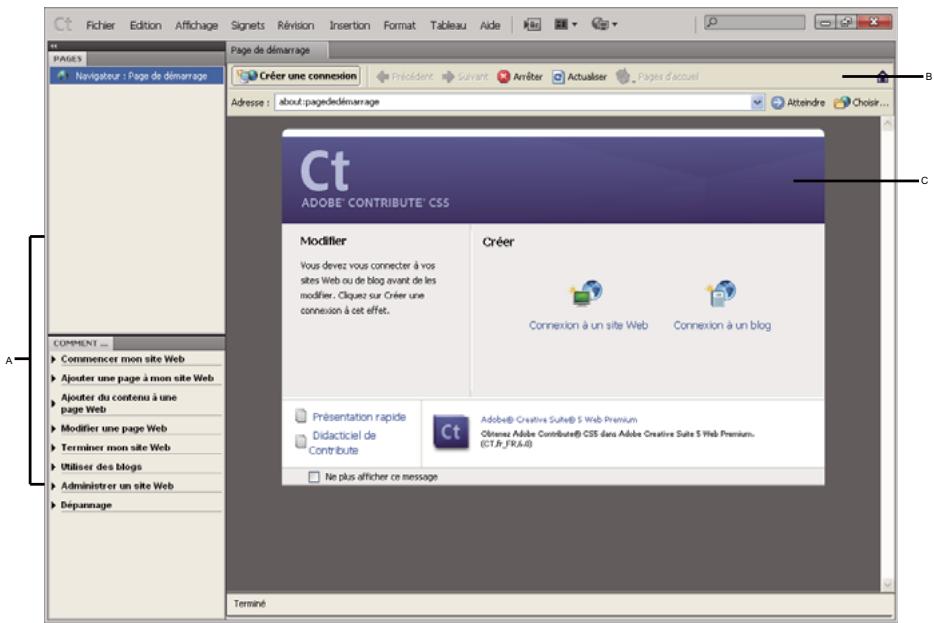 ADOBE CONTRIBUTE 6.5 - Espace de travail de Contribute - 1