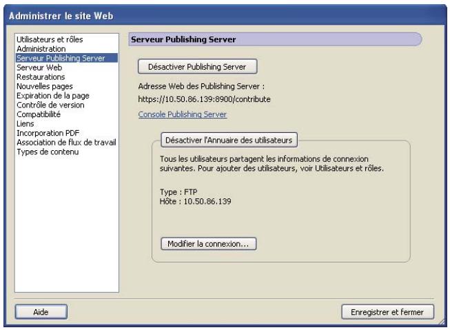 ADOBE CONTRIBUTE 6.5 - Activation de CPS pour un site Web - 2