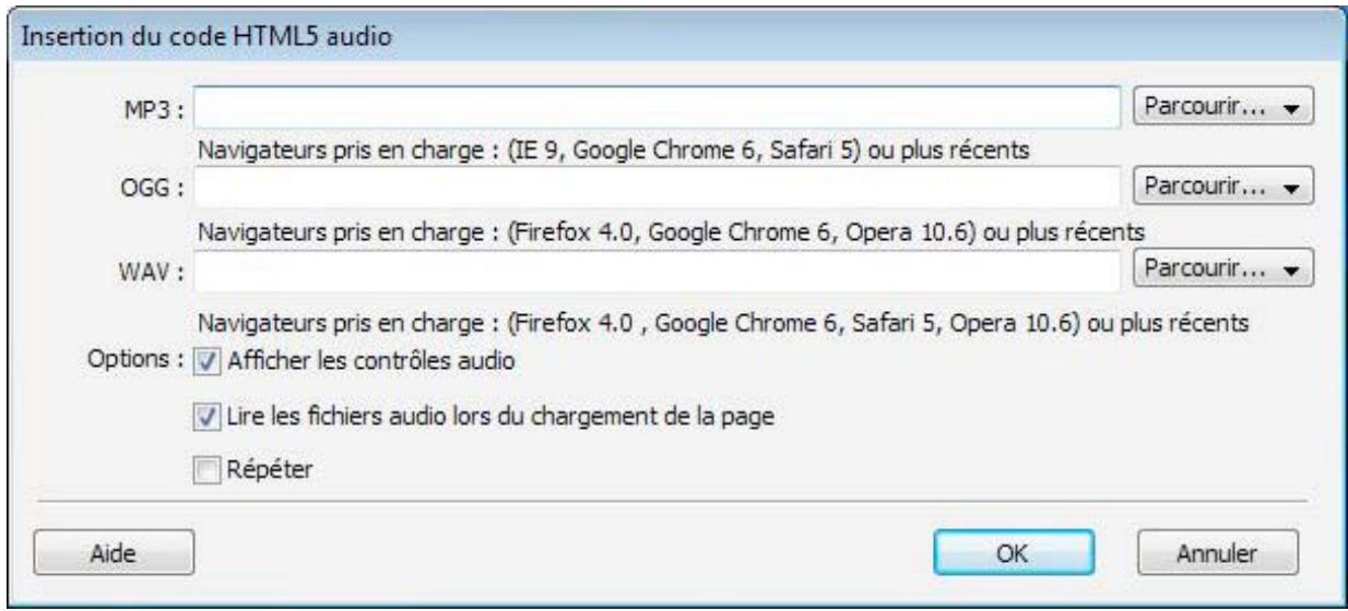 ADOBE CONTRIBUTE 6.5 - Insertions de données audio HTML5 - 1
