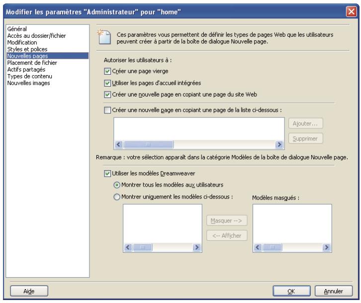 ADOBE CONTRIBUTE 6.5 - Spécification de paramètres pour les nouvelles pages Web - 1
