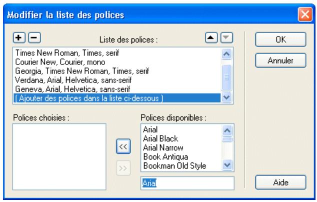 ADOBE CONTRIBUTE 6.5 - Modification de la liste de polices - 1