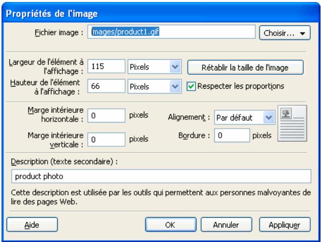 ADOBE CONTRIBUTE 6.5 - Modification des propriétés des images - 1