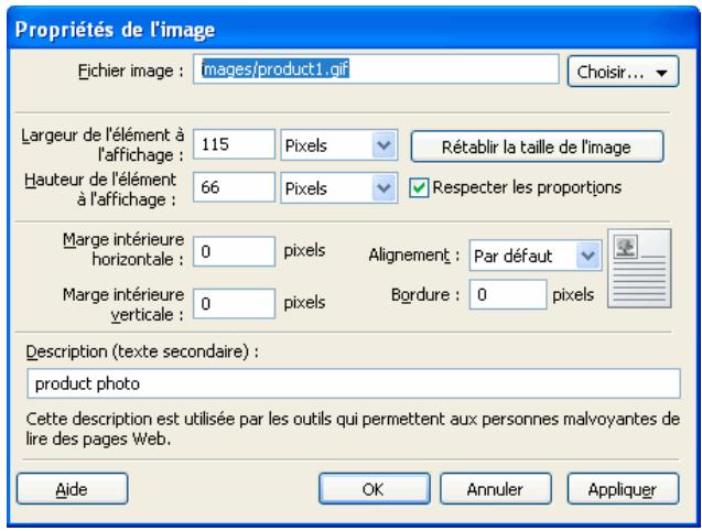ADOBE CONTRIBUTE 6.5 - Modification des propriétés des images - 2