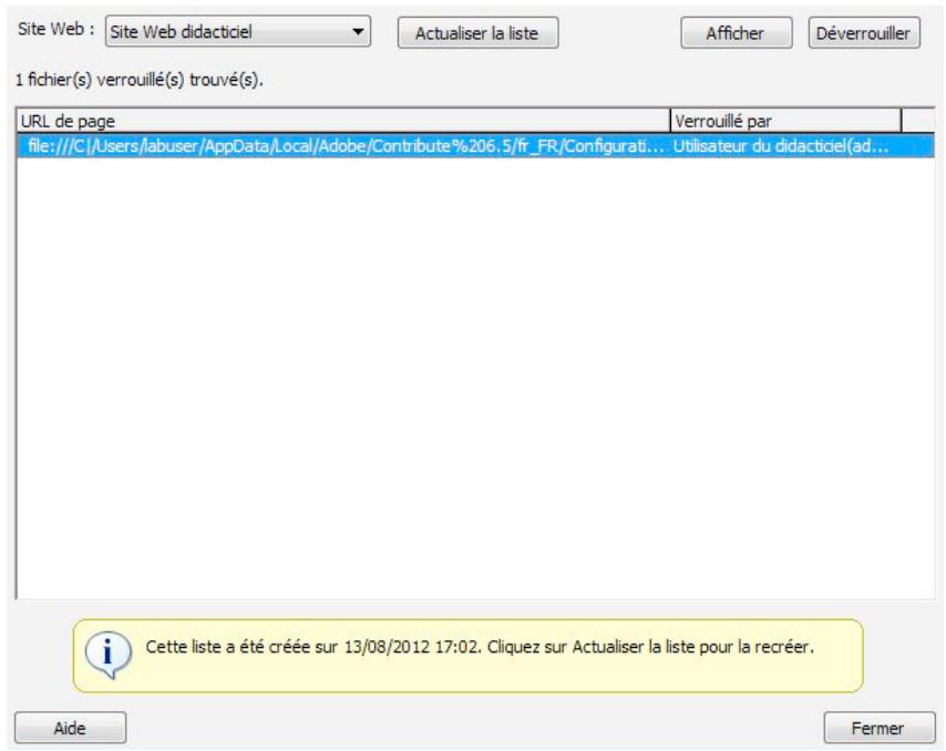 ADOBE CONTRIBUTE 6.5 - Gestion des fichiers verrouillés - 1