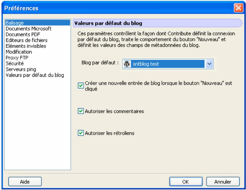 ADOBE CONTRIBUTE CS3 - Pour modifier les préférences d'utilisateur : - 1