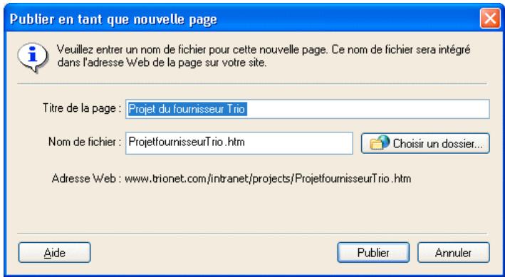 ADOBE CONTRIBUTE CS3 - Pour publier une page existante en tant que nouvelle page : - 1