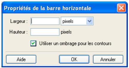 ADOBE CONTRIBUTE CS3 - Pour définir les propriétés d'une barre horizontally : - 1