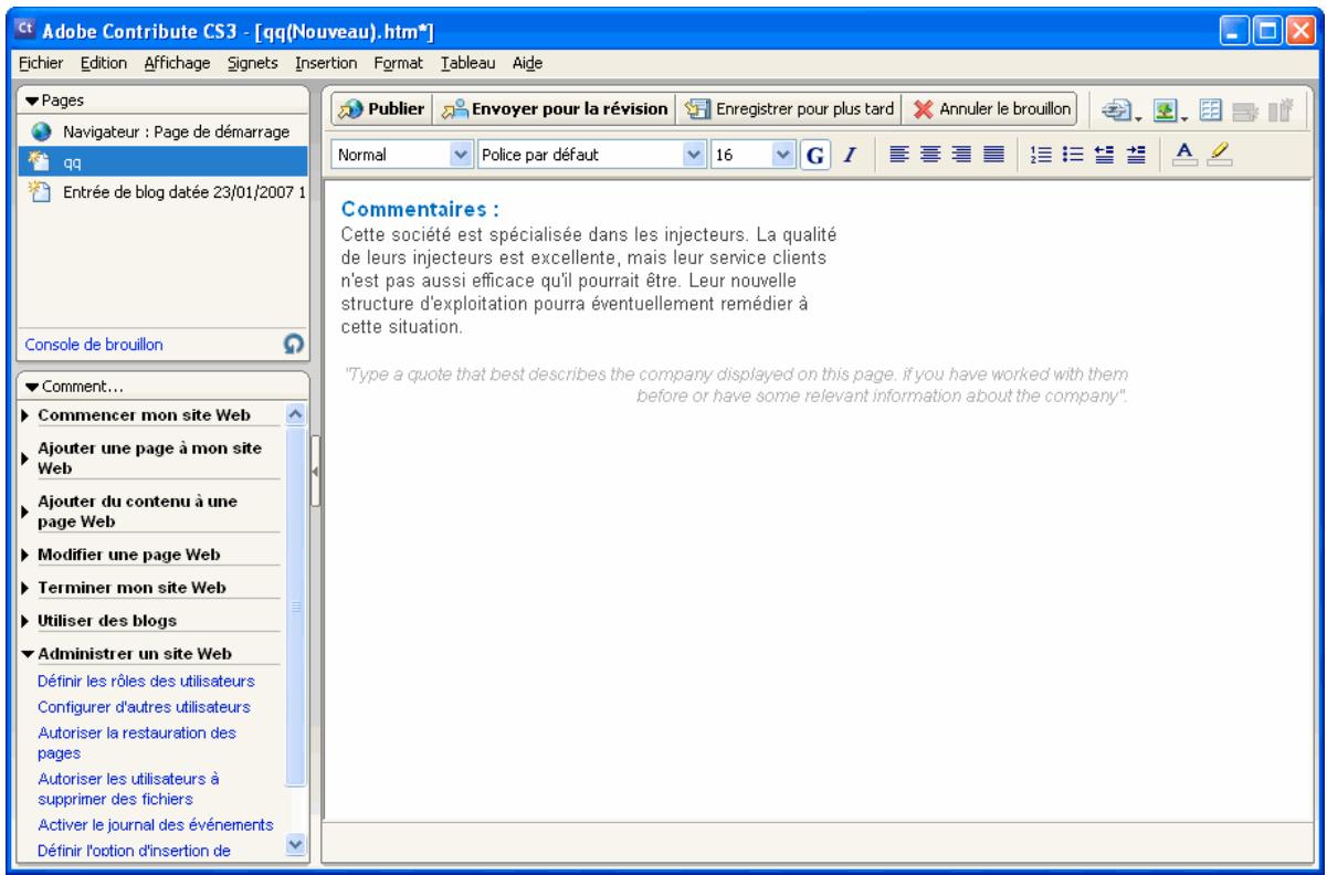 ADOBE CONTRIBUTE CS3 - Creation de sous-listes - 1