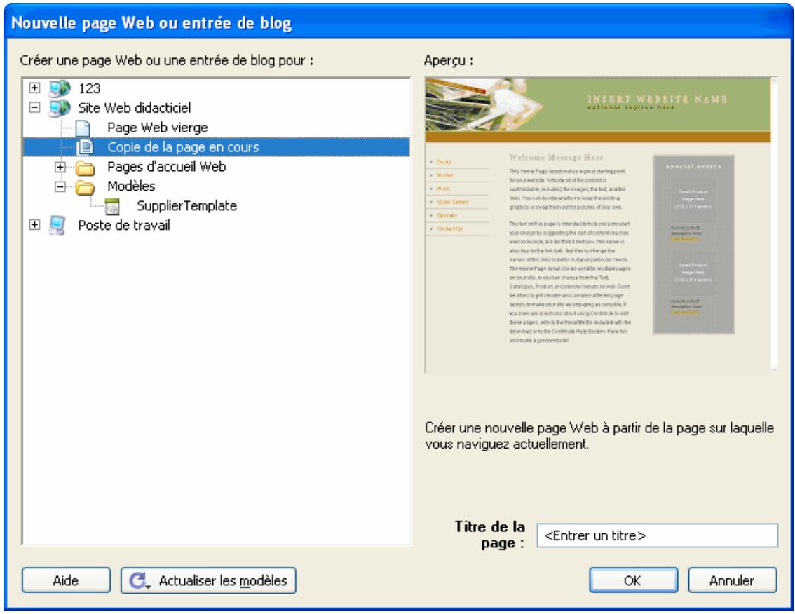 ADOBE CONTRIBUTE CS3 - Pour creer une copie d'une page Web : - 1