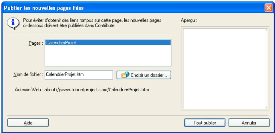 ADOBE CONTRIBUTE CS3 - Pour publier une page existante en tant que nouvelle page : - 2