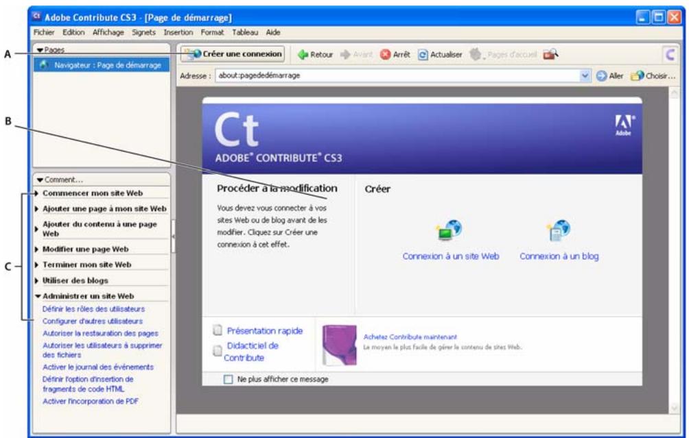 ADOBE CONTRIBUTE CS3 - Espace de travail de Contribute - 1
