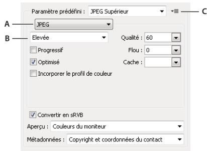 ADOBE CREATIVE SUITE CS5 - Options d'optimisation JPEG - 1