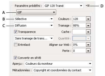 ADOBE CREATIVE SUITE CS5 - Options d'optimisation des formats GIF et PNG-8 - 1