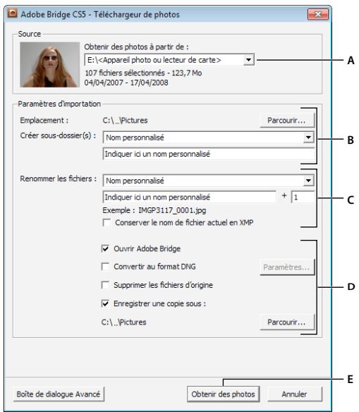 ADOBE CREATIVE SUITE CS5 - Importation des photos depuis un apparéil photo numérique ou un lecteur de carte - 1