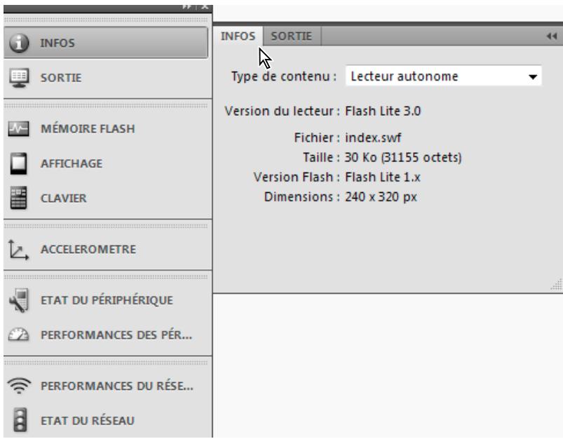ADOBE DEVICE CENTRAL CS5 - A propos des panneaux de test - 1