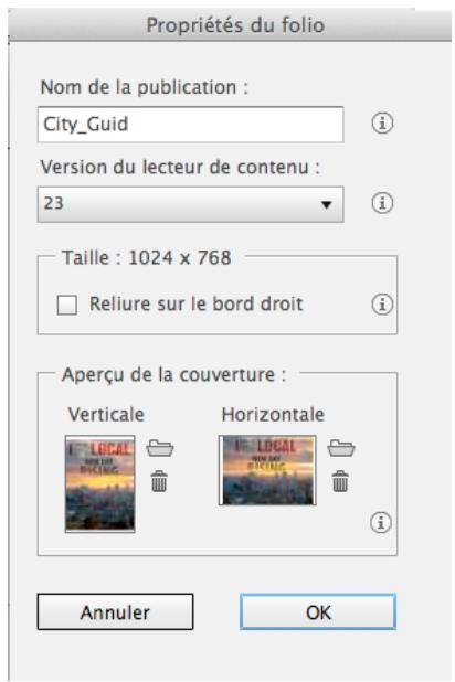 ADOBE DIGITAL PUBLISHING SUITE - Modification des propriétés du folio - 1