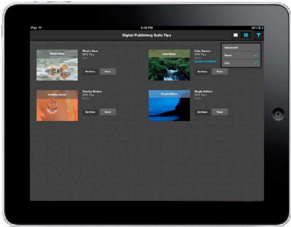 ADOBE DIGITAL PUBLISHING SUITE - Creation de filtres de bibliothèque - 1