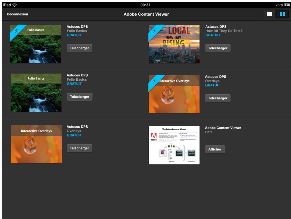 ADOBE DIGITAL PUBLISHING SUITE - Aperçu des folios sur l'iPad ou l'iPhone - 1