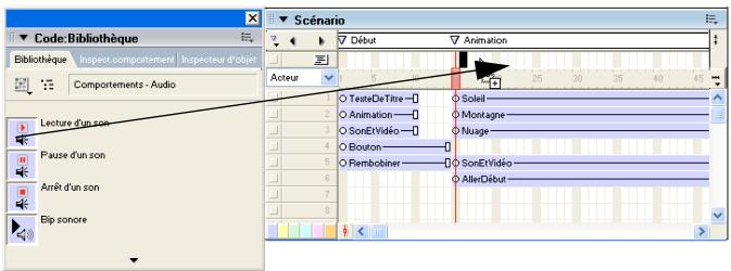 ADOBE DIRECTOR 11 - Associer un comportement à une image-objet ou à une image à l'aide de la Palette des bibliothèques - 3