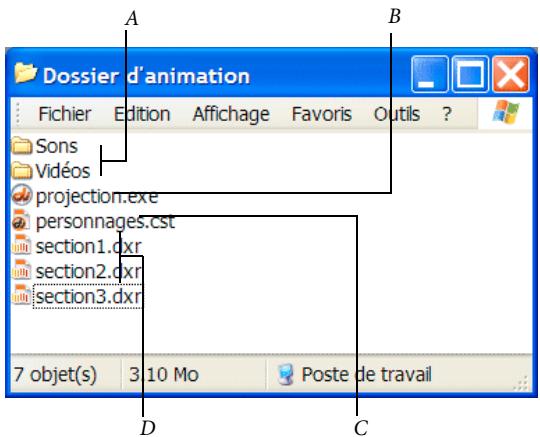 ADOBE DIRECTOR 11 - A propos de l'organisation des fichiers de l'animation - 1