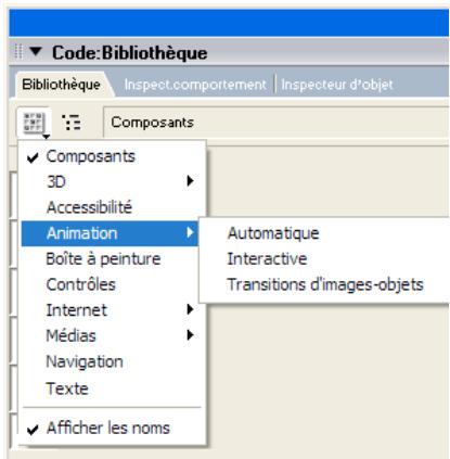 ADOBE DIRECTOR 11 - Associer un comportement à une image-objet ou à une image à l'aide de la Palette des bibliothèques - 1