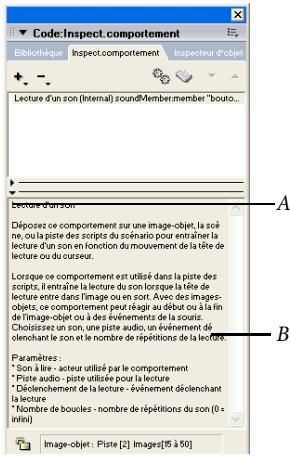 ADOBE DIRECTOR 11 - Afficher une description d'un comportement - 1