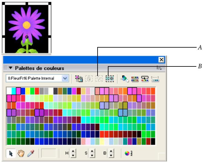 ADOBE DIRECTOR 11 - Sélectionner des couleurs de la palette utilisée par l'acteur actuel - 1