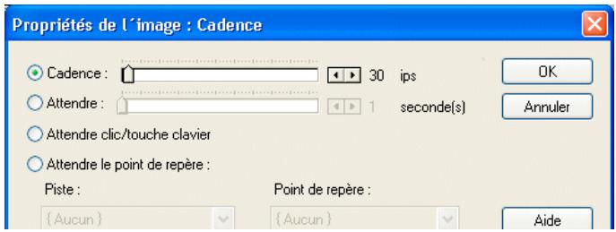 ADOBE DIRECTOR 11 - Définition des propriétés de cadence - 2