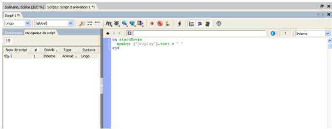 ADOBE DIRECTOR 11 - Utilisation de la fenêtre Script - 1