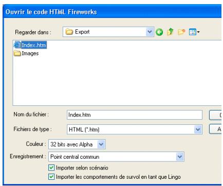 ADOBE DIRECTOR 11 - Importer du contenu Fireworks avec découpes, avec calques ou interactif - 1