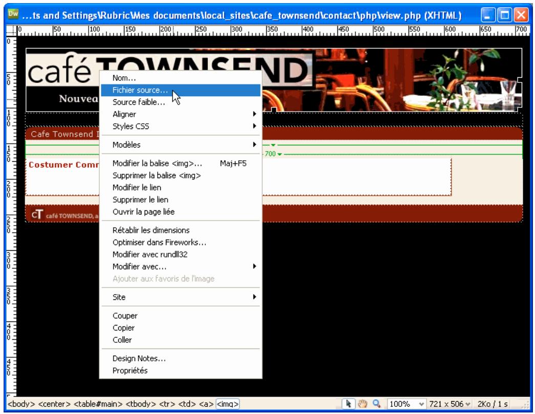 ADOBE DREAMWEAVER CS3 - Utilisation des menus contextuels - 1
