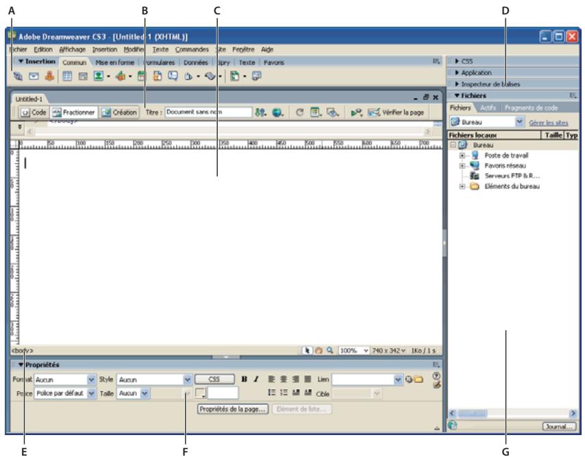 ADOBE DREAMWEAVER CS3 - Espace de travail - 1