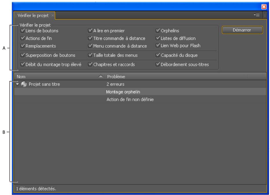 ADOBE ENCORE CS4 - Vérification d'un projet - 1