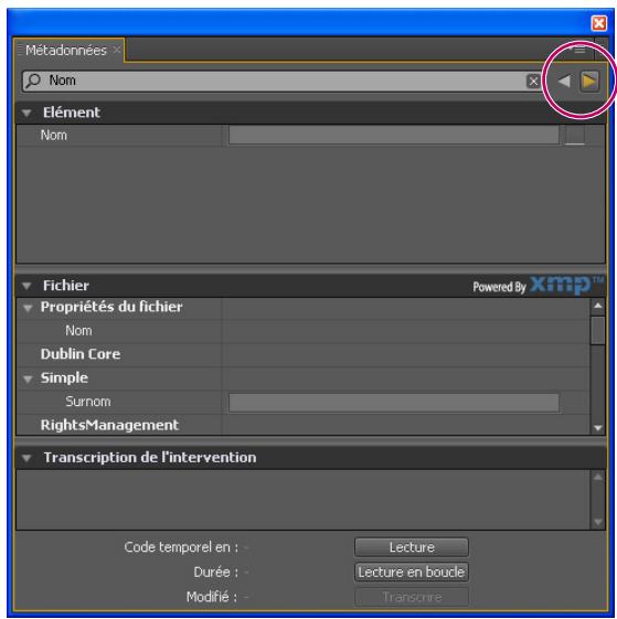 ADOBE ENCORE CS4 - Recherche de métadonnées - 2