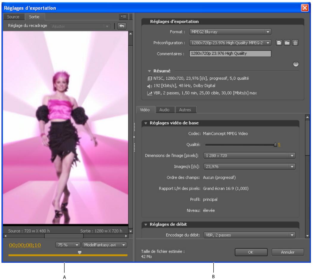 ADOBE ENCORE CS4 - A propos des préconfigurations de transcodage du projet - 1
